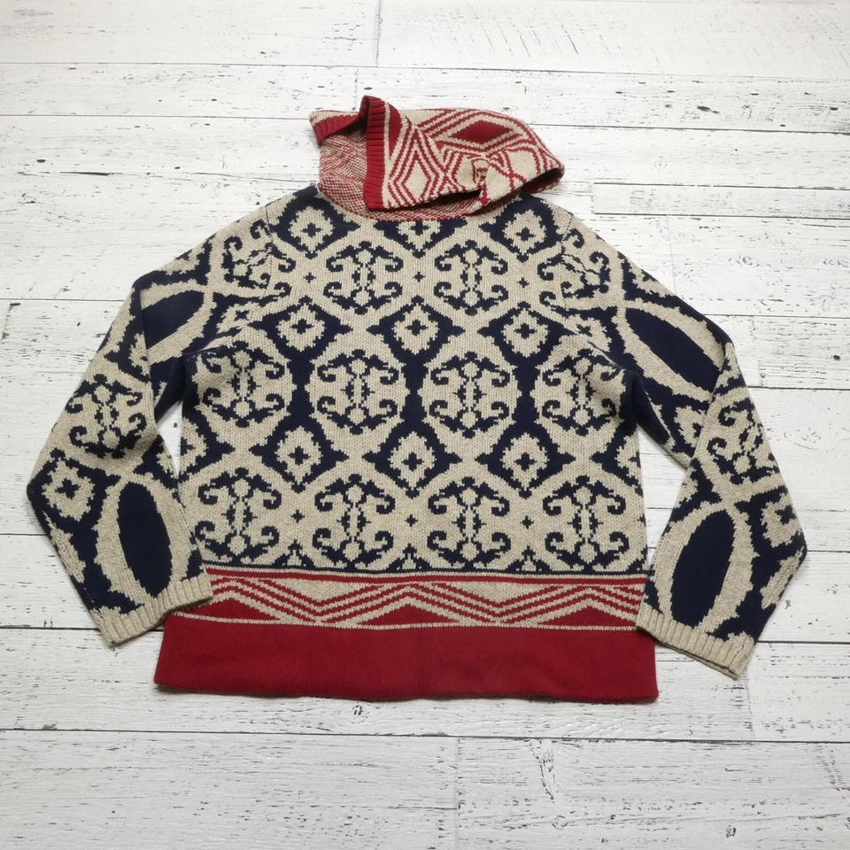 Sahalie 毛衣女式 XL 棉羊毛混纺裹身领维多利亚 — 第 1/4 张图片