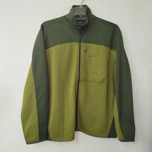 Eddie Bauer Sport Jacket Mens L Green Colorblock Lightweight Stretch Logo Hiking - Picture 1 of 13