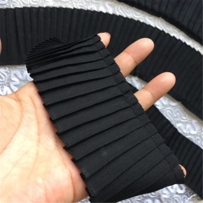 Tela de dobladillo falda de gasa con volantes borde de encaje plisado 1M 7 cm de ancho Foto 1 de 3