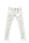 FAITH CONNEXION Coated Skinny-Jeans Metallic Print W24 silver NEW#0752