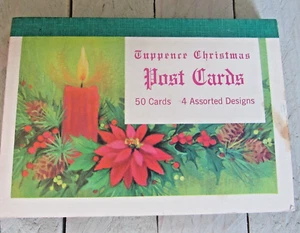 Vintage Tuppence Weihnachtspostkarten 50 Karten 4 verschiedene Motive komplett - Bild 1 von 11