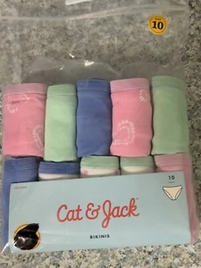 ⚡️Cat & Jack Girls underwear Bikini Pull on High Rise Opaque (Size 10) 👉10 Pk👈 - Picture 1 of 2