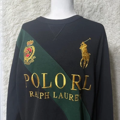 Polo Ralph Lauren 黑色 Crown Crest 套衫羊毛卫衣 — 第 1/4 张图片