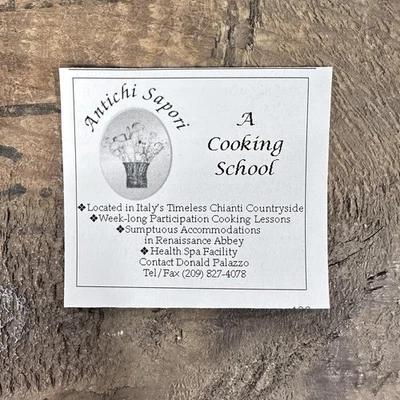 Anuncio impreso vintage de escuela de cocina italiana Antichi Sapori Chianti Italia educación Foto 1 de 2