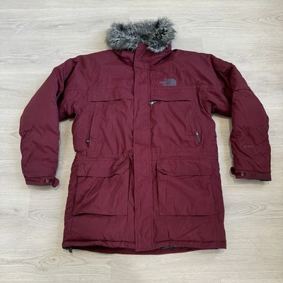 Vintage THE NORTH FACE MCMURDO PARKA Fur Hyvent Insulated Down Jacket L Burgundy - Image 1 of 4