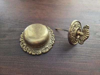 Vintage Brass Doorbell with Turning Knob Mechanical Twist Doorbell - Image 1 of 4