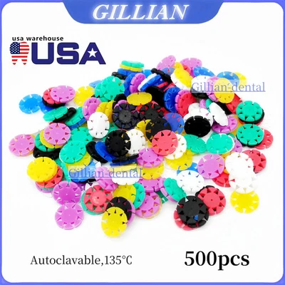 500pcs Dental Endo Rotary Files Count Safety Memo Disc SMD Stopper Rings Mixed - Изображение 1 из 4