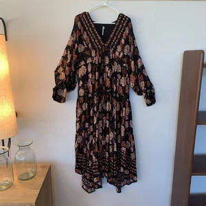 FREE PEOPLE ROSENREIHEN Blumen MAXIKLEID ~ Bohemian Style - Bild 1 von 13