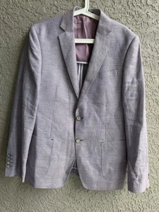 Abrigo Gabbiacci Milano Para Hombres Blaze Mezcla de Lino Rosa Pata de Gallo Talla 52 ITALIA/42 EE. UU. - Imagen 1 de 13
