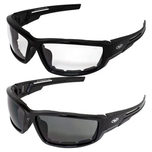 Lot of 2 Motorcycle Padded Glasses Sunglasses Clear and Smoke ATV Quad Moped - Bild 1 von 9