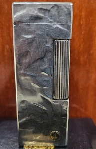 1982 Vintage Silver Plated Dunhill Rollagas Lighter Silk Moire WORKING - Picture 1 of 9