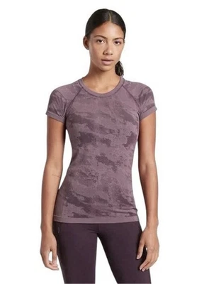 Camiseta sin costuras Athleta Momentum camuflada violeta manga corta talla grande #493969 Foto 1 de 4