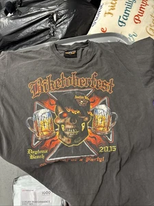 American biker biketoberfest Fest 2005 gris manga corta camiseta talla XL - Imagen 1 de 4