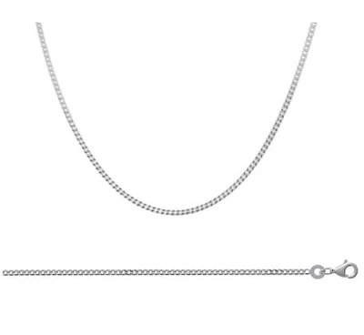 Catena Gourmette 1,60MM Argento Massiccio 925/1000 Lunghezze 40/42/45/50/55/60CM - Immagine 1 di 2