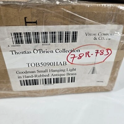 Visual Comfort NEW Goodman Small Hanging Light in Antique Brass NO SHADE TOB5090 - Image 1 of 4