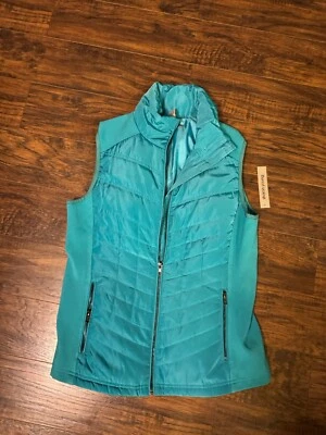 Casaco feminino SHARON YOUNG acolchoado verde zíper completo tamanho: médio - Imagem 1 de 4