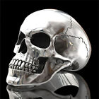 Men's Women's Skull Ring 925 Silver Goth Gothic Biker Punk 6 7 8 9 10 11 12 13