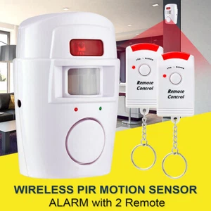 Wireless Pir Motion Sensor Alarm + 2 Remote Controls Shed Home Garage Cara-tz - Imagen 1 de 11