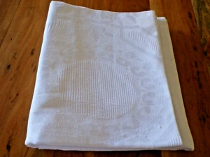 Nappe blanche  en coton damassé ( ref 46 ) - Imagen 1 de 5