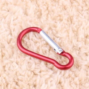Aluminum Carabiner D Shape Spring Clip Snap Key Hook Keychain Buckle （RED）1PCS - Picture 1 of 3