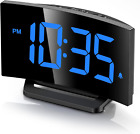 Digital Alarm Clock for Bedrooms Digital Clock with Modern Curved Design Cons