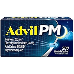 Advil PM Pain Reliever/Nighttime Sleep Aid, Ibuprofen and Diphenhydramine - Picture 1 of 20