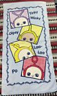 Vintage Teletubbies Niebieski ręcznik plażowy 1998 30"x57" Tinkly Winky Dipsy Laa-Laa Po