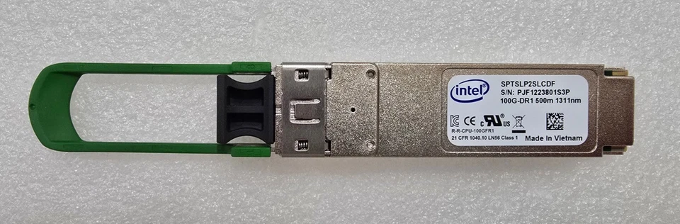 NEW Intel SPTSLP2SLCDF QSFP28 PAM4 1310nm DOM 500m SMF LC Singlemode Duplex - Image 1 of 3