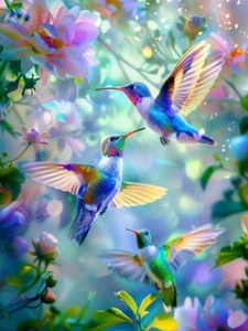 Hummingbird Diamond Painting Kits for Kids Diamond Art Kits for Adults 5D DIY Fu - Picture 1 of 6