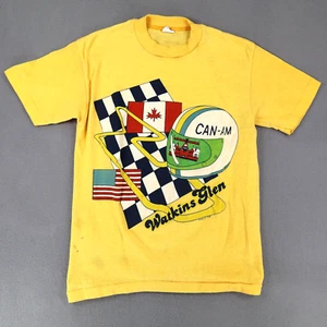 Vintage 70s 80s Youth Racing T-Shirt Watkins Glen Helmet Can-Am Size M 8-10 - Picture 1 of 8