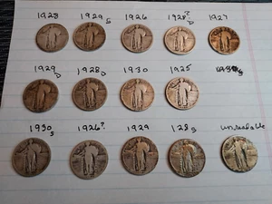 Lot of 14 Standing Liberty Quarters Silver - Picture 1 of 8