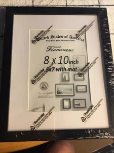 Set of 12 Black 8"x10" Format Rear Loading Picture Frame 5x7w/mat Sealed - Picture 1 of 3