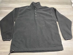 Vintage Fruit Of The Loom Jacket Mens Size XL Black Snap Fleece Pullover - Picture 1 of 9