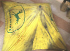 Antyczny vintage John Deere Tractor Parasol płócienny Żółty 4' X 4' Zielone logo    