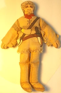 Vintage 1979 Davy Crockett Frontiersman Stoffpuppe Spielzeug Hallmark berühmte Amerikaner - Bild 1 von 12