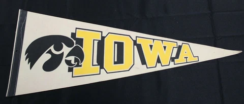 Vintage Iowa Hawkeyes Script 30x12 Pennant Cover