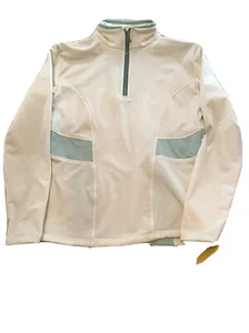 Obermeyer womens sz L tamara 1/4 zip Pull Over Performance jacket Ivory Green - Picture 1 of 4