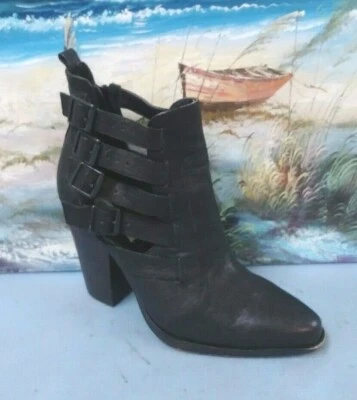  Steven MADDEN Rookiie BLACK Women's Strap Boots Size 8.5 B  164  - Image 1 of 4