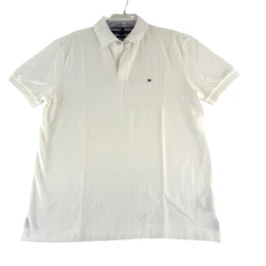 Tommy Hilfiger Poloshirt Herren Large Weiß Interlock Custom Fit Kurzarm - Bild 1 von 8