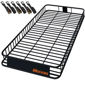 Mockins 90"x50"x6" Rooftop Cargo Carrier Basket with Waterproof Ratchet Straps - Picture 1 of 9
