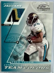 2001 Donruss Classics Team Colors Fred Taylor 4 Color Game Worn Patch Jaguars - Picture 1 of 2