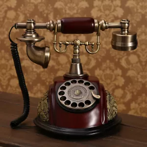 Antikes Wählscheibentelefon klassisches altmodisches Telefon Tischtelefon weinrot USA - Bild 1 von 12