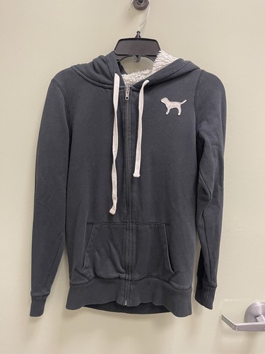 UNDERCOVER Giacca con cappuccio Victoria's Secret LOVE PINK 86 foderata in pelliccia sintetica taglia S P nera