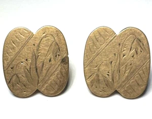 Gemelos victorianos antiguos para hombre grabados flores arte dorado 2 - Imagen 1 de 2