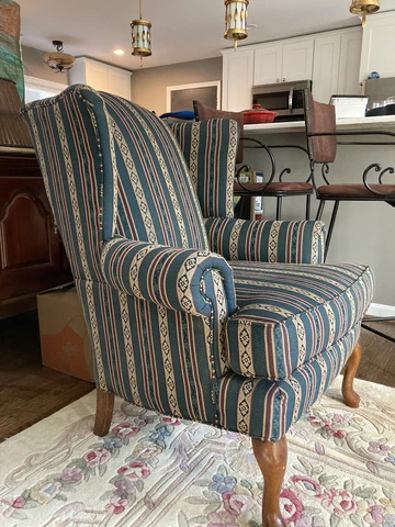 CLAYTON MARCUS Wingback Chair Queen Anne Vintage 1998 (2 separately available) Cover