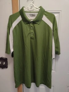 GRAND SLAM GOLF SHIRT, OLIVE GREEN WITH WHITE INSETS, 2XL - Picture 1 of 3