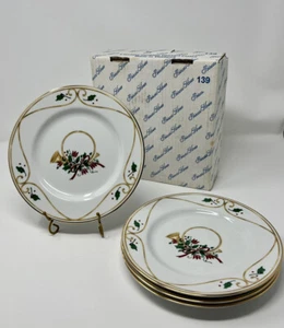 PRINCESS HOUSE Holly Berry Holiday Dessert Plates VERANDA Lot of 4 Original Box - Picture 1 of 12