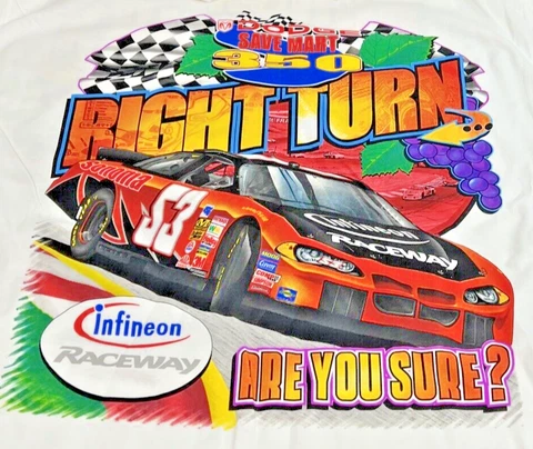 Vintage NASCAR Graphic T-Shirt Dodge Save Mart 350 June 27th 2004 (Size 2XL) Cover