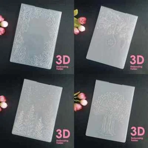 Christmas Embossing Folder Holly Balls Trees Scrapbook Card Making Craft - Picture 1 of 12