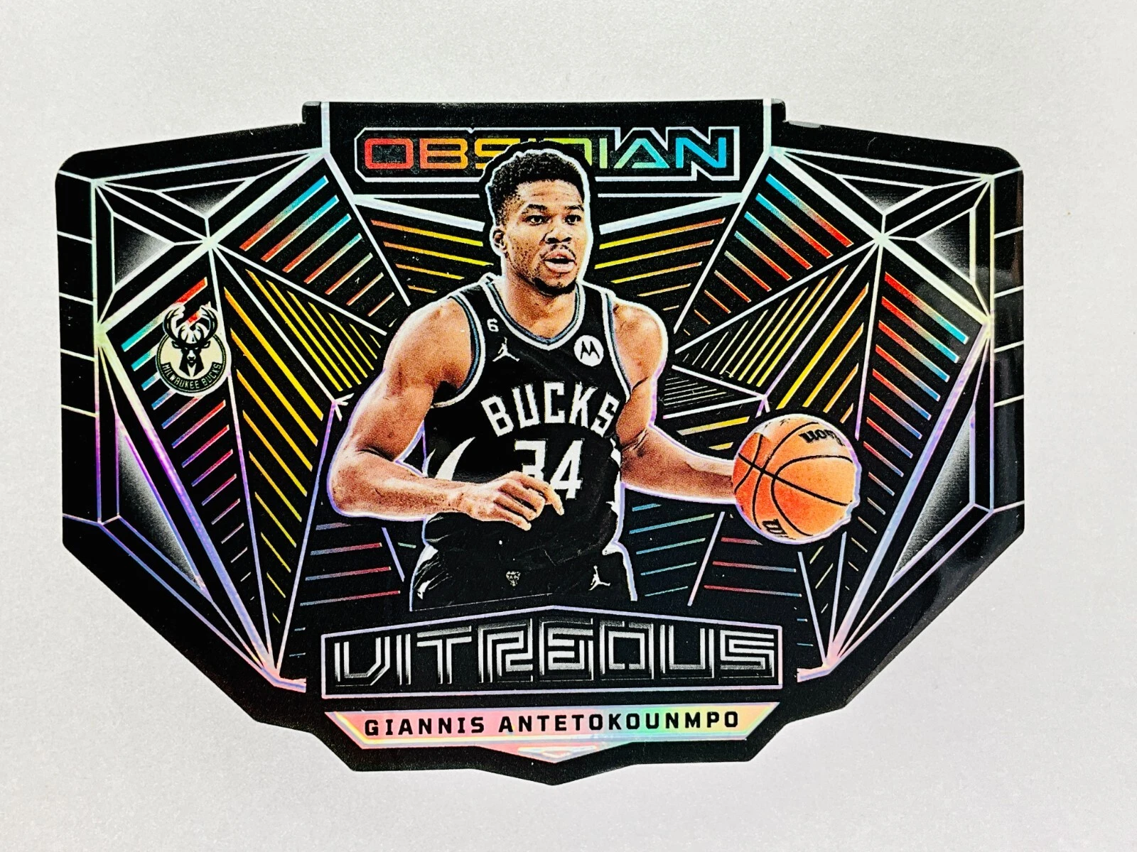 2022-23 Panini Obsidian Giannis Antetokounmpo Vitreous Die-Cut Bucks Case Hit SP